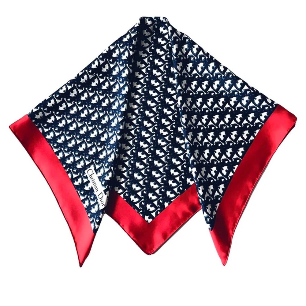Auth Dior Oblique Mitzah Trotter  Silk Scarf